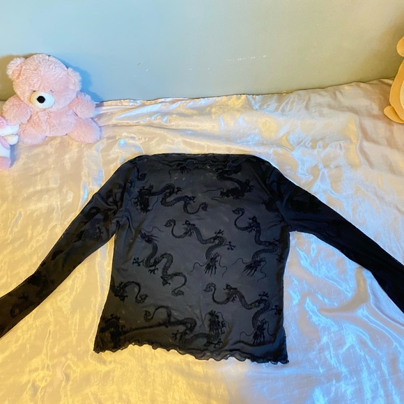 Mesh Burnout Dragon Top in Dangerous Woman - Picture 1 of 4